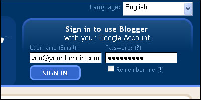 Sign in to Blogger