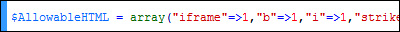 Insert iframe to the allowed html